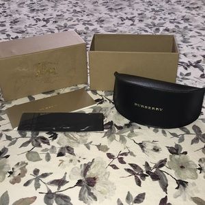 Burberry sunglass case, cloth, & box